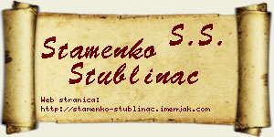 Stamenko Stublinac vizit kartica